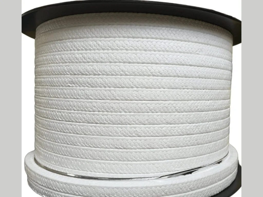 Dây tết chèn PTFE: Cuộn lớn dây tết chèn PTFE trắng tiết diện vuông xếp lớp