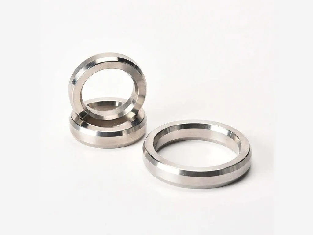 Gioăng ring joint: Ba vòng ring joint bầu dục nền trắng, hai cỡ khác nhau