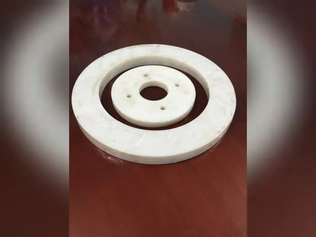 Gioăng silicon: Gioăng silicon trắng mặt bích cắt vòng có lỗ bu lông
