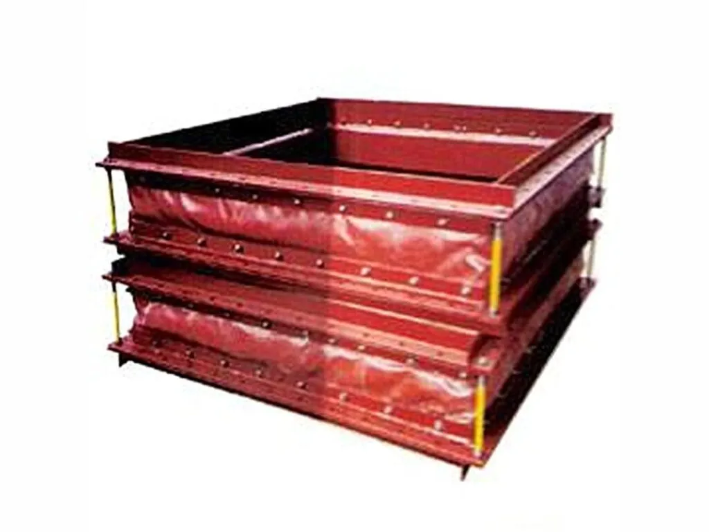 Khớp giãn nở chữ nhật: Khớp giãn nở chữ nhật vải đỏ nhiều lớp xếp chồng khung thép
