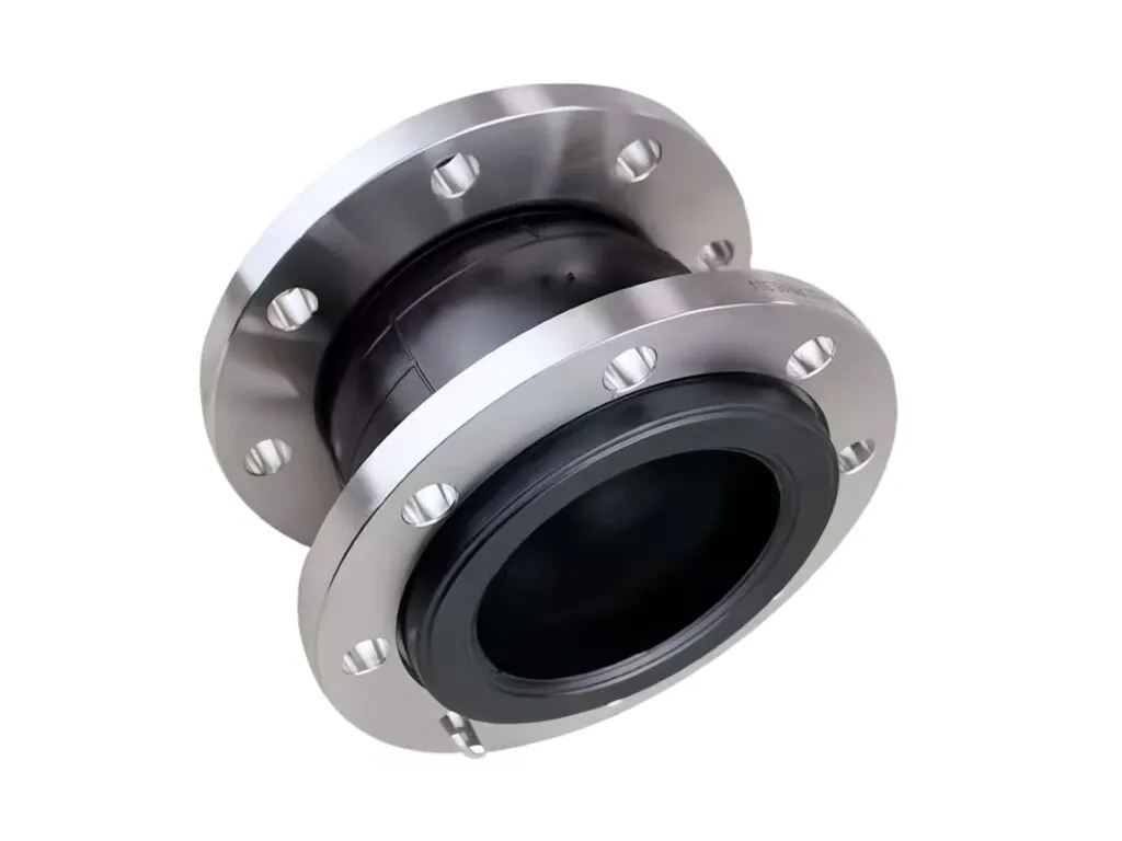 Khớp nối mềm cao su: Khớp nối mềm cao su mặt bích inox sáng nhìn thấy lòng ống