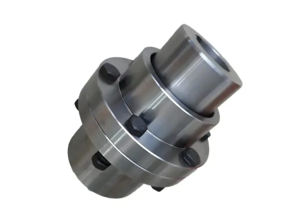 Khớp nối răng vỏ thép: Khớp nối răng thép xám đặt nghiêng, đầu trục lỗ lớn