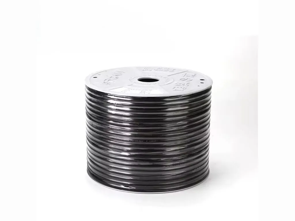 Ống hơi khí nén PU, PE: Cuộn ống hơi màu đen quấn tròn trên lõi nhựa