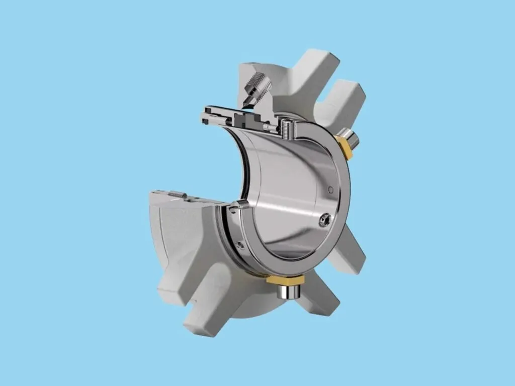 Phớt cơ khí: Phớt cơ khí cartridge cắt nửa thấy kết cấu bên trong