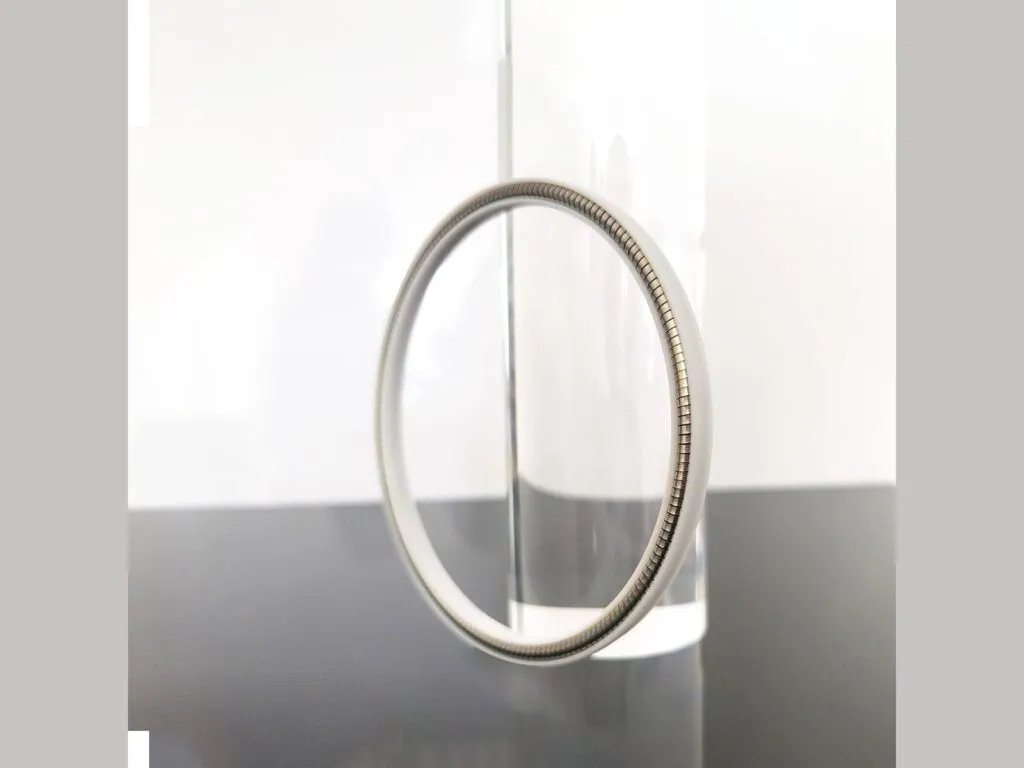 Phớt PTFE: Phớt PTFE lò xo treo thẳng, thấy lò xo xoắn trong rãnh