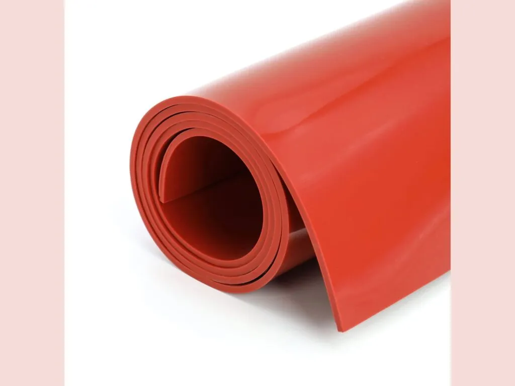 Tấm cao su làm gioăng: Cuộn tấm cao su màu đỏ cam cuốn mở