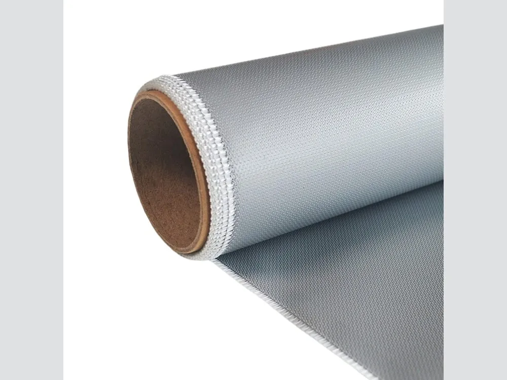 Vải phủ silicone chống cháy: Cuộn vải phủ silicone xám lõi giấy nâu