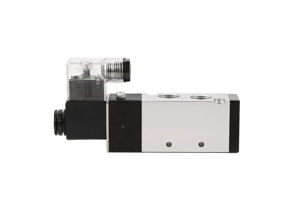Van điện từ khí nén 4V, 3V, 2/2: Van điện từ khí nén 5/2 thân nhôm, cuộn coil có đèn báo trong suốt