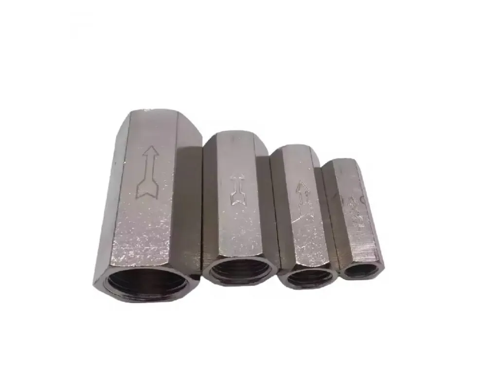 Van một chiều khí nén: Bốn van một chiều thân lục giác ren trong xếp theo cỡ