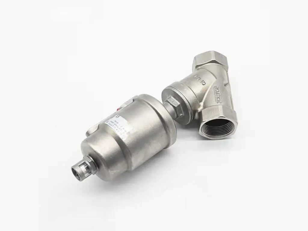 Van piston: Van piston inox ren trong, xi lanh trụ gắn lệch bên